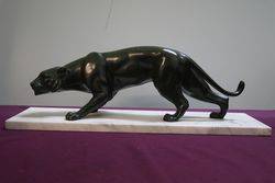 Wonderful Signed Art Deco Bronze Panther By Path.