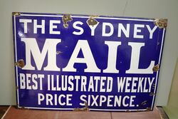 Genuine Vintage The Sydney Mail Enamel Sign 