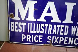 Genuine Vintage The Sydney Mail Enamel Sign 