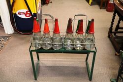 Vintage Castrol Bow Tie Enamel 12 Bottle Rack 