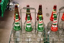 Vintage Castrol Bow Tie Enamel 12 Bottle Rack 