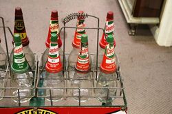 Vintage Castrol Bow Tie Enamel 12 Bottle Rack 