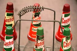 Vintage Castrol Bow Tie Enamel 12 Bottle Rack 