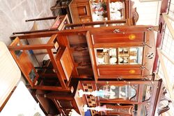 Antique English Art Nouveau Inlaid Walnut Hallstand 