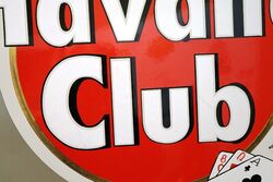 A Contemporary DieCut Enamel Sign Advertising the Havana Club 