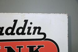 An Aladdin Pink Paraffin Double Sided Enamel Sign 