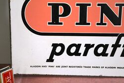 An Aladdin Pink Paraffin Double Sided Enamel Sign 