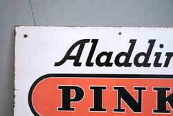 An Aladdin Pink Paraffin Double Sided Enamel Sign  