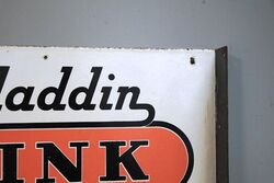 An Aladdin Pink Paraffin Double Sided Enamel Sign  