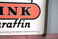 An Aladdin Pink Paraffin Double Sided Enamel Sign  