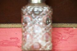 Antique Birmingham Silver Top Hob Nail Glass Scent Bottle