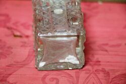 Antique Birmingham Silver Top Hob Nail Glass Scent Bottle