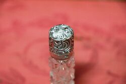 Antique Birmingham Silver Top Scent Bottle C1888  