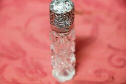 Antique Birmingham Silver Top Scent Bottle C1888  