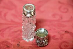 Antique Birmingham Silver Top Scent Bottle C1888  