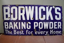 Antique Borwickand39s Baking Powder Enamel Advertising Sign 