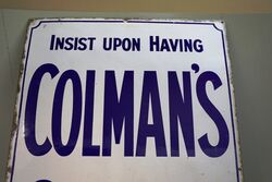 Antique Colmanand39s Starch Advertising Enamel Sign 