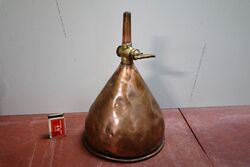 Antique Copper Funnel with Brass Tap,