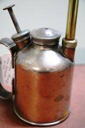 Antique Copper and Brass Button Pump Oiler