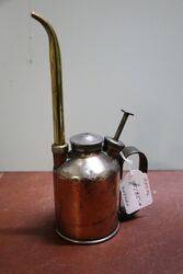 Antique Copper and Brass Button Pump Oiler