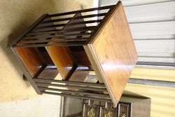 Antique Crossbanded Walnut 2 Tier Revolving Bookcase 