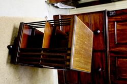 Antique Crossbanded Walnut 2 Tier Revolving Bookcase 