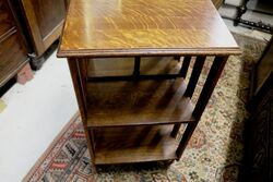 Antique English Oak 2 Tier Revolving Bookcase 