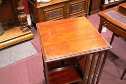 Antique English Walnut 2 Tier Revolving Bookcase