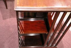 Antique English Walnut 2 Tier Revolving Bookcase