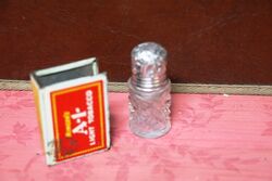 Antique London Silver Top Cut Glass Scent Bottle 