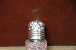 Antique London Silver Top Cut Glass Scent Bottle 