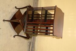 Antique Mahogany Queen Ann Cab Leg Revolving Bookcase 