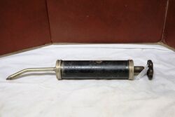 Antique Metal & Brass Screw Tap Handle Grease Gun.