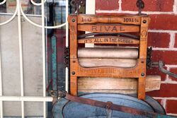 Antique Rival Clothes Wringer and Galvanised Washing Machine 