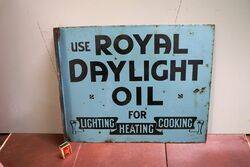 Antique Royal Daylight Oil Double Sided Enamel Sign. # 