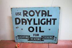 Antique Royal Daylight Oil Double Sided Enamel Sign  