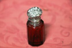 Antique Small Ruby Glass Scent Bottle 