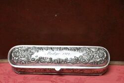 Antique Small Wilcox Silver Plate Casket Dated 1901