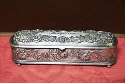 Antique Small Wilcox Silver Plate Casket Dated 1901