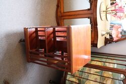 Antique Walnut 2 Tier Revolving Bookcase. #