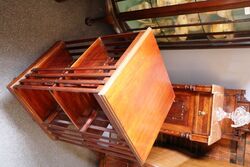 Antique Walnut 2 Tier Revolving Bookcase 