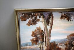 Classic Australian Landscape Painted in Oil Signed Davis 