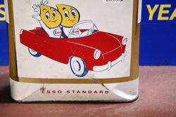 Classic Esso Extra Motor Oil Tin Pictorial Oil Drip Figures