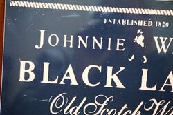 Classic Johnnie Walker Black Label Whisky Alloy Sign 