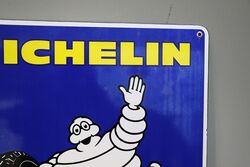 Classic Michelin Bibendum Pictorial Enamel Adv Sign 