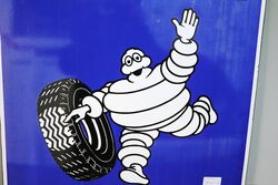 Classic Michelin Bibendum Pictorial Enamel Adv Sign 