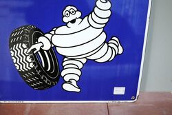 Classic Michelin Bibendum Pictorial Enamel Adv Sign 