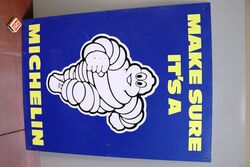 Classic Michelin Bibendum Pictorial Plastic Adv Sign. #