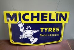 Classic Michelin Tyres Double Sided Enamel Sign 