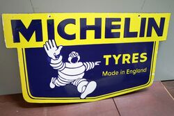 Classic Michelin Tyres Double Sided Enamel Sign 